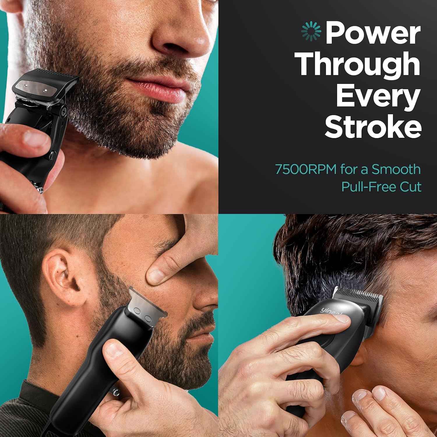 Hair Clippers for Men, Professional Cordless Clippers & Trimmer Set, Super Quiet, Clippers for Hair Cutting Kit with