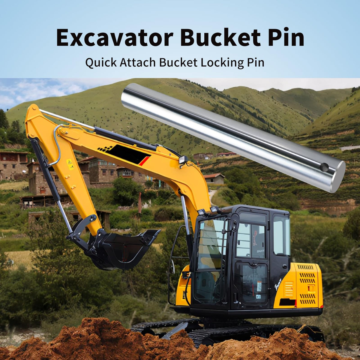 40mm x 13" Excavator Bucket Pin Compatible with Kubota, John Deere,Case etc
