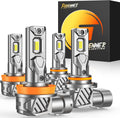 H11 9005 Light Bulb Combo, 900% 90000LM Ultra Brightness 6500K Cool White, 1:1 Mini Size H11/H8 9005/HB3 Fog light