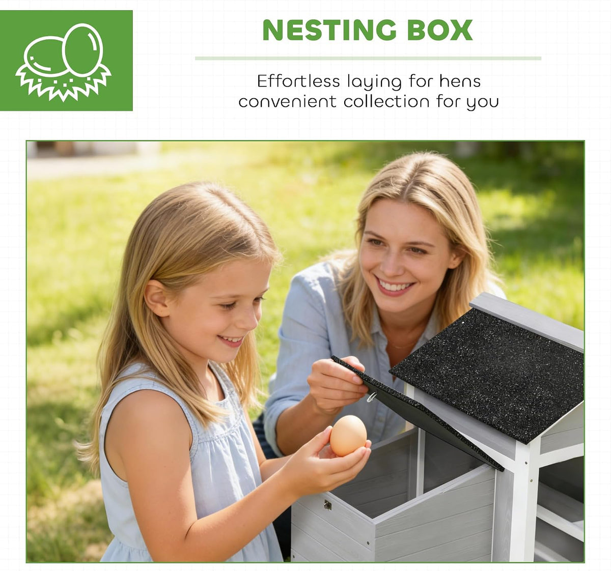 Chicken Coop Outdoor Weatherproof for 1-2 Chickens 36" x 25" x 27"