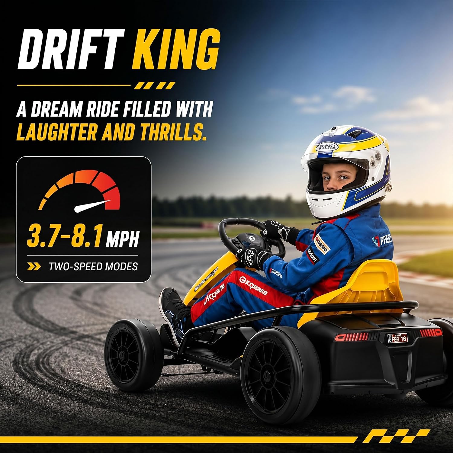 Electric Drift Go Kart for Kids 8-12, 24V Battery,360W Motor, Reinforced Wear-Proof Rear Wheels, 3 Unique Colors
