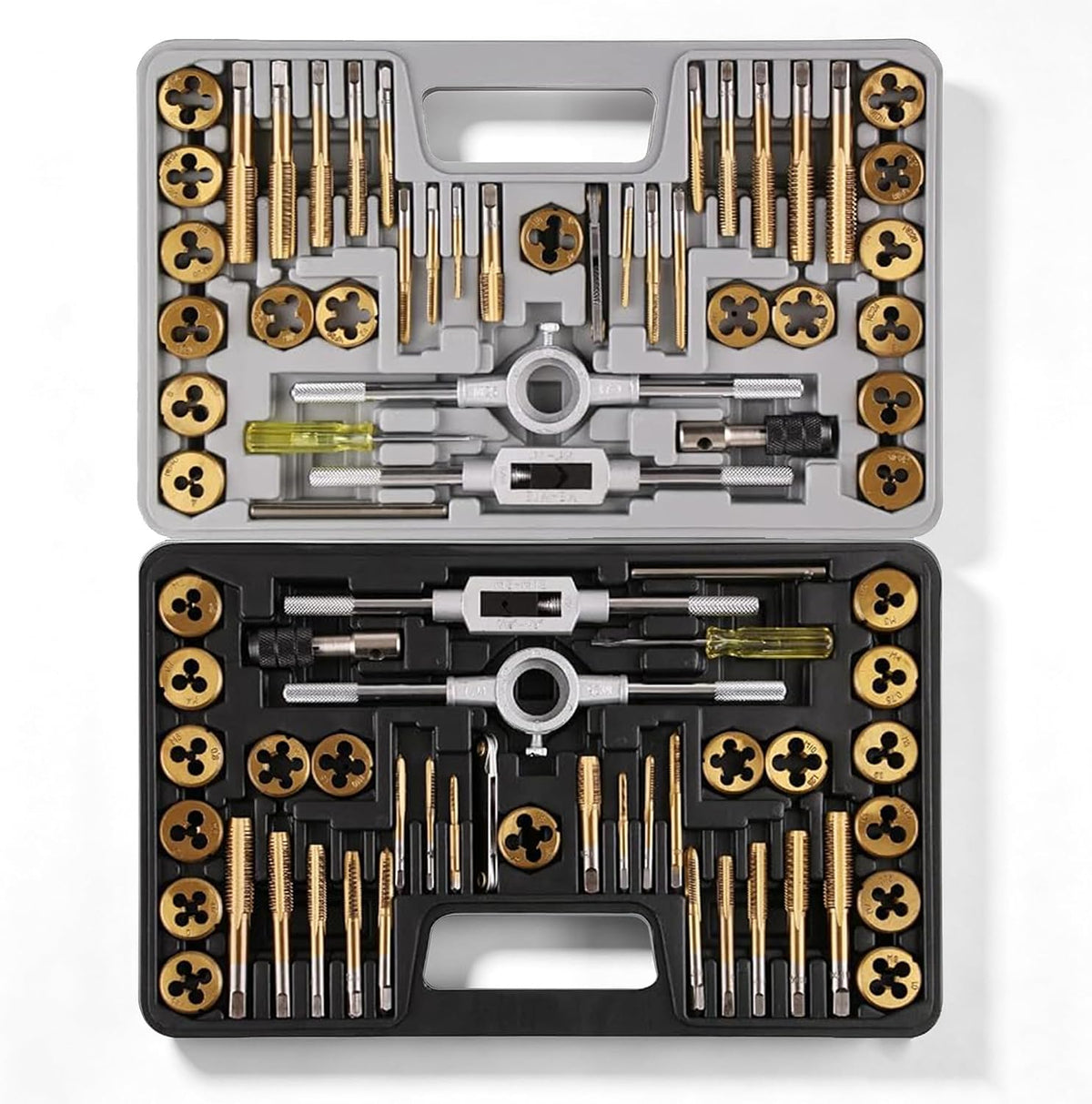 Anfrere Brass Coated 80pcs SAE & Metric Tap and Die Set
