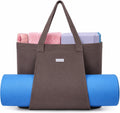 Yoga Mat Bag for Women, Pure Cotton Canvas Yoga Tote with Wet/Dry Pocket, Bottle Holder & Inner Zipper Pocket, Yoga