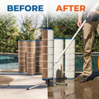 Cyclone Pool Filter Cleaner PRO | Spinning Stand, XL Wand + Pro Bag