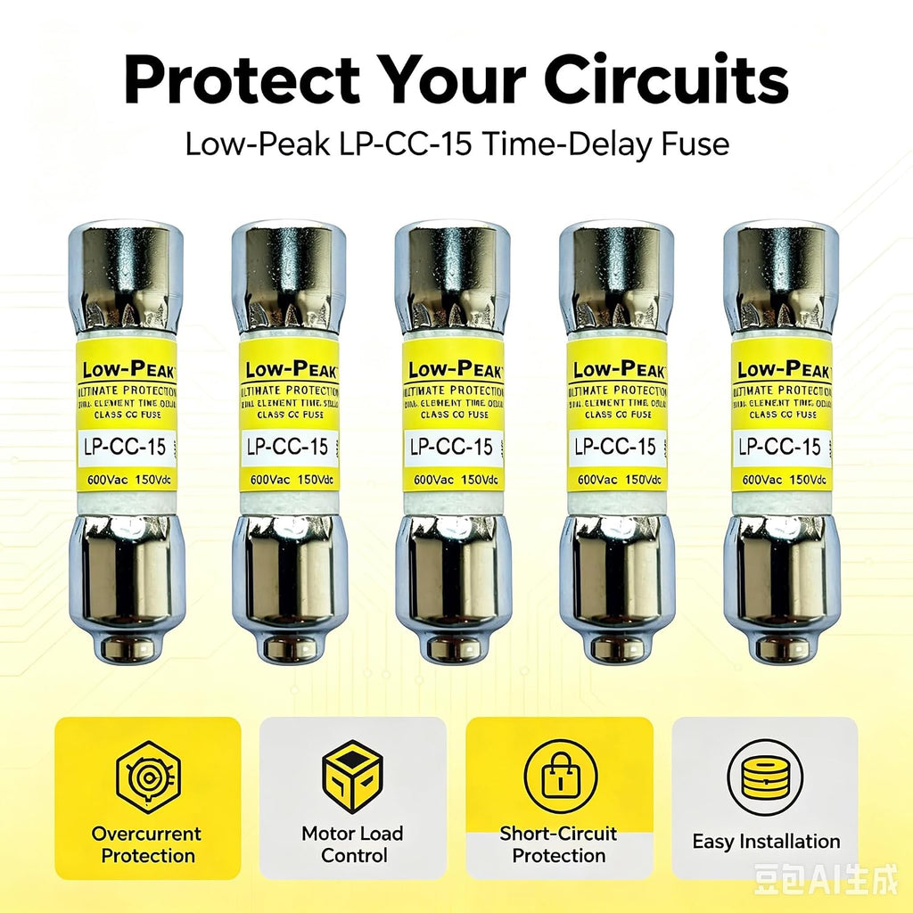 LP-CC-15 LP-CC-15A LP-CC 15A Time Delay Fuse, 5 Pcs, 600Vac
