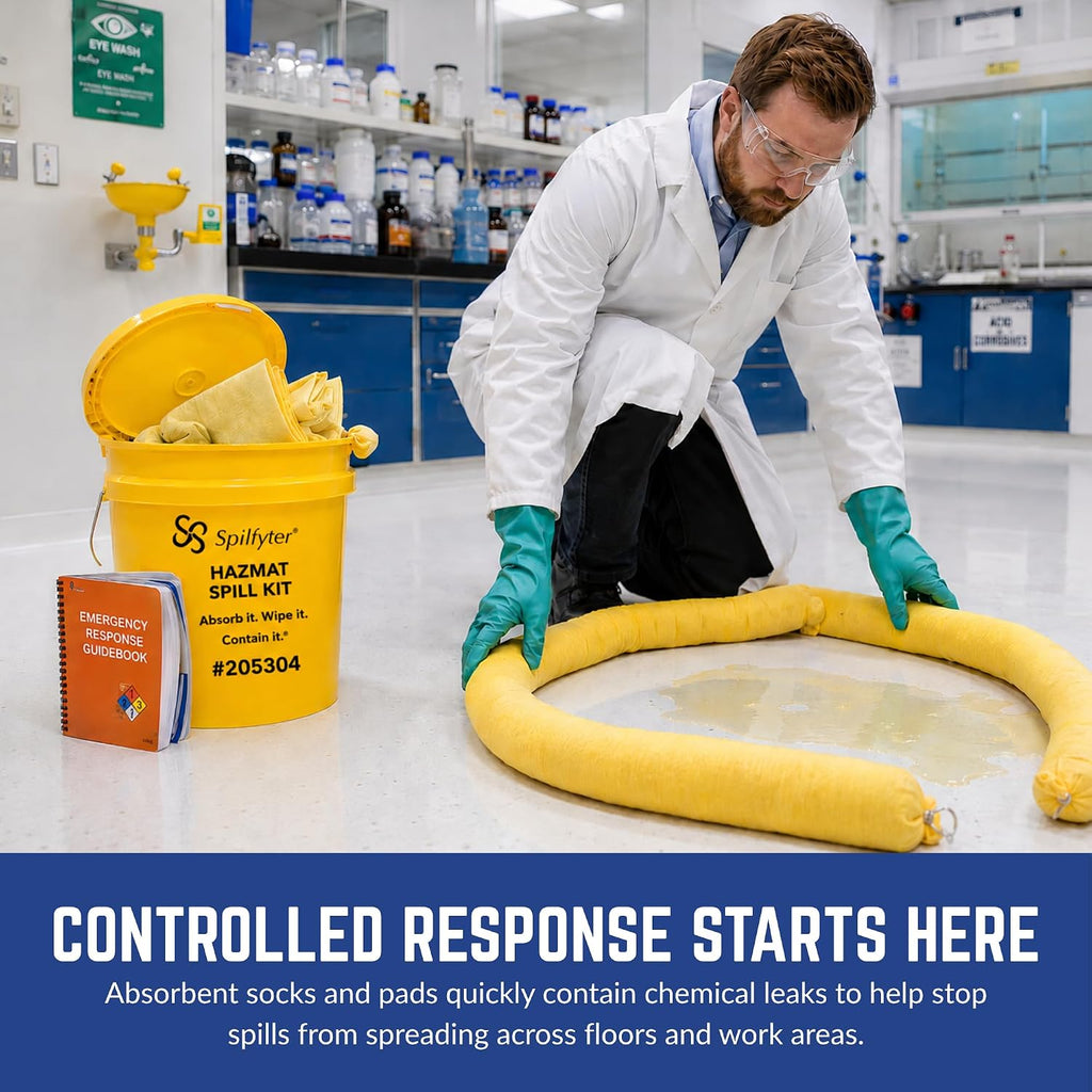 Spilfyter Hazmat Spill Kit in Reusable Bucket