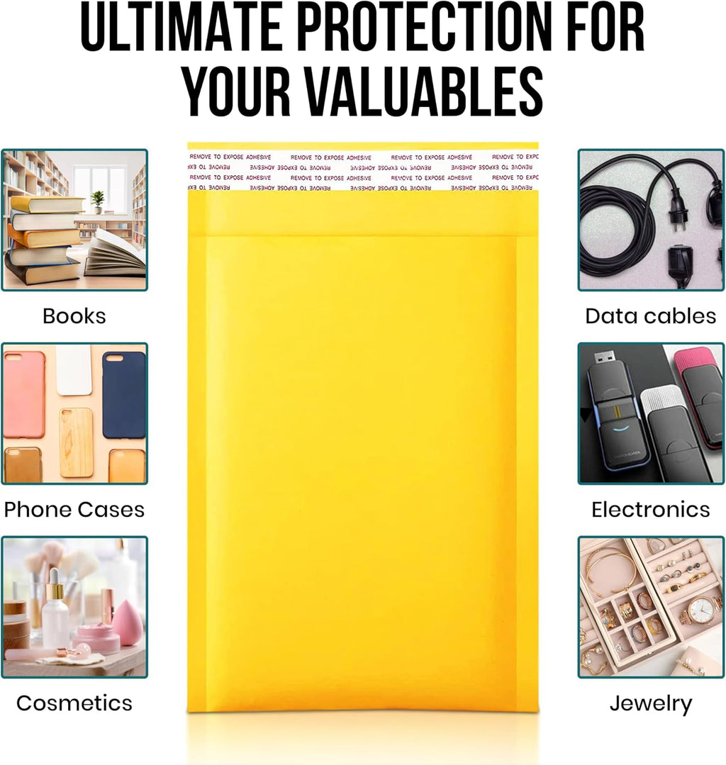 #7 14.25" x 20" [5 Pack) Kraft Bubble Mailers, Padded Envelope Mailers, Packing Envelope & Mailing Bags for Shipping