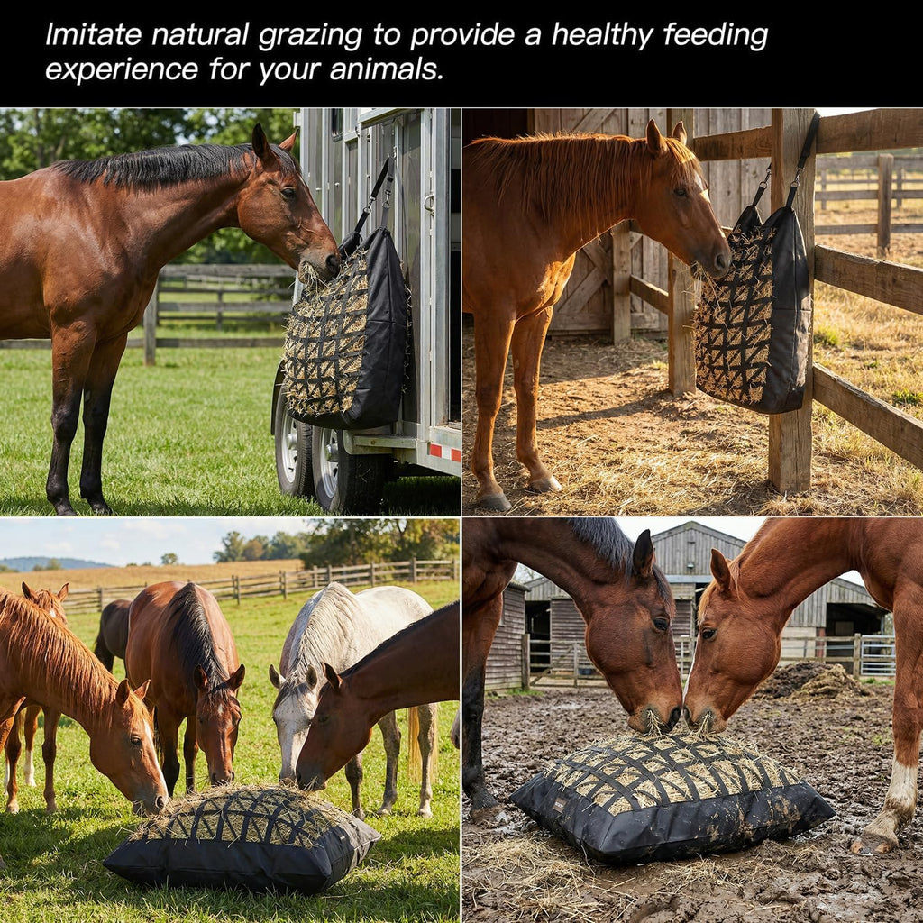 Hay Bag for Horses,Ultra-Slow Feed Hay Bag for Ground Feeding (1)