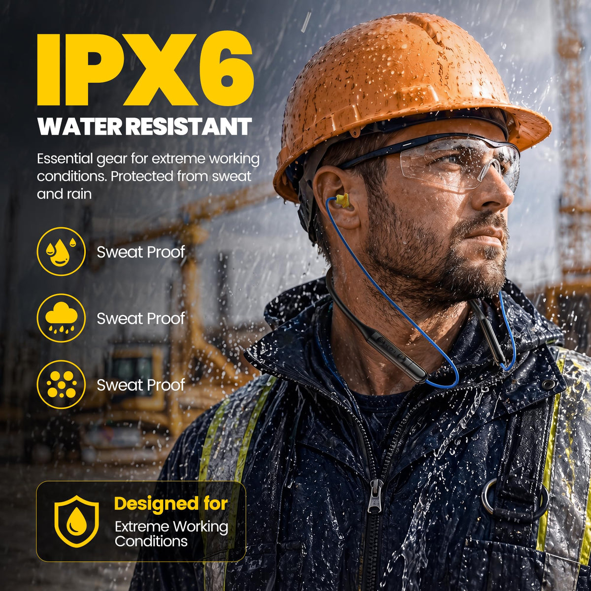 Next-Gen Bluetooth 6.0 Earplug Headphones for Work, 30dB Hearing Protection