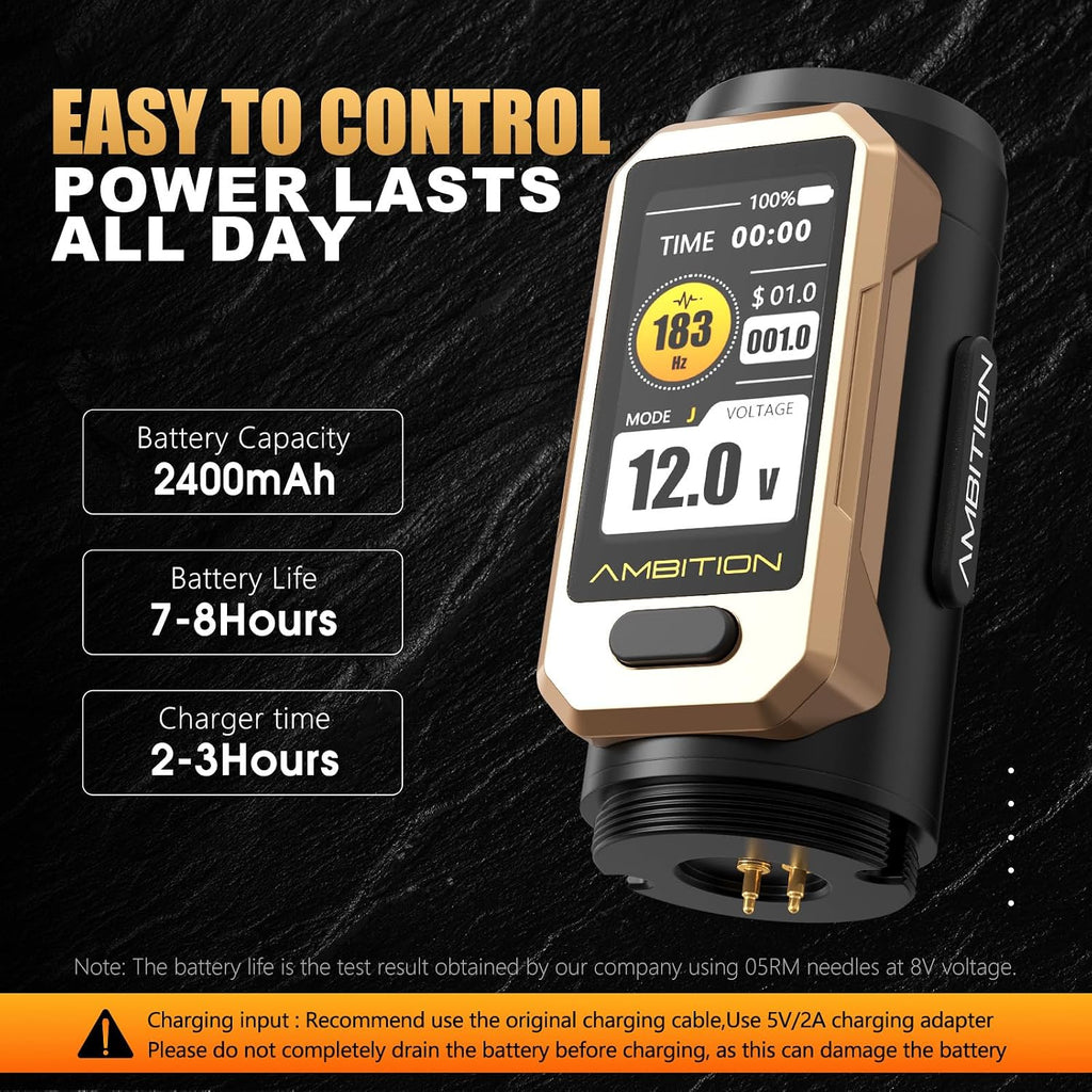 Soldier Pro 520 Tattoo Gun, Wireless Rotary Tattoo Pen Machine with 520g.cm Ultra High Torque Motor, Dual 2400mAh