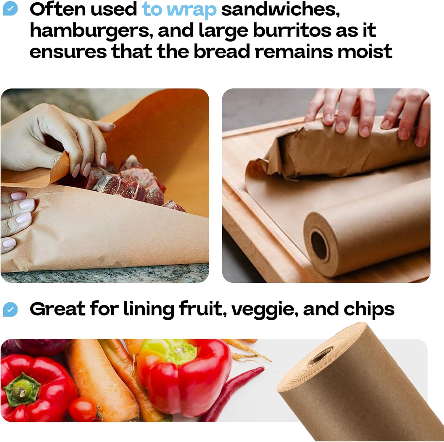 Brown Freezer Paper Roll 18" x 1800" (150 feet) - USA-made, IDL Packaging