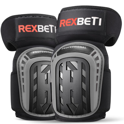 Knee Pads for Men, Anti-slip Construction Gel Knee Pads for Work | Heavy Duty Cap, Comfort Thick Gel Foam Pad, Stay