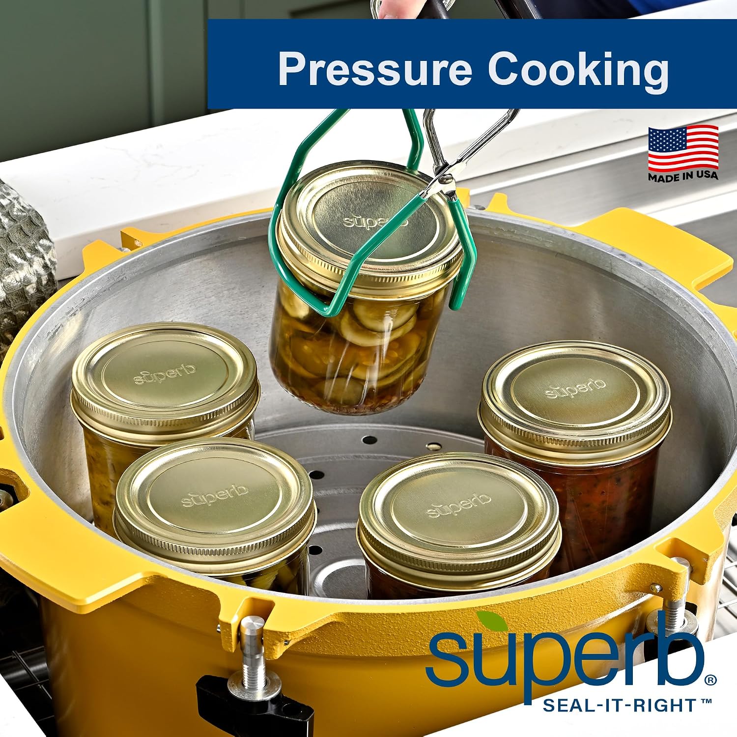 Superb Wide Mouth Mason Jar Canning Lids with Bands/Jar Rings – Made in the USA (24 Lids with Rings)