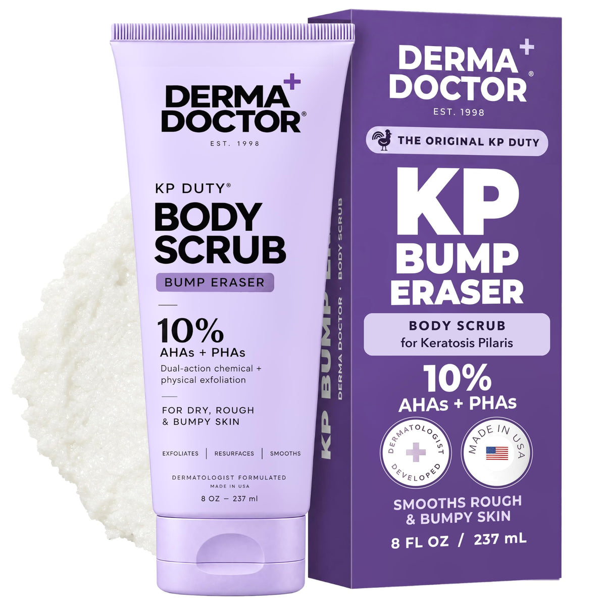 KP Bump Eraser Body Scrub, 10% AHAs + PHAs, Rough & Bumpy Skin