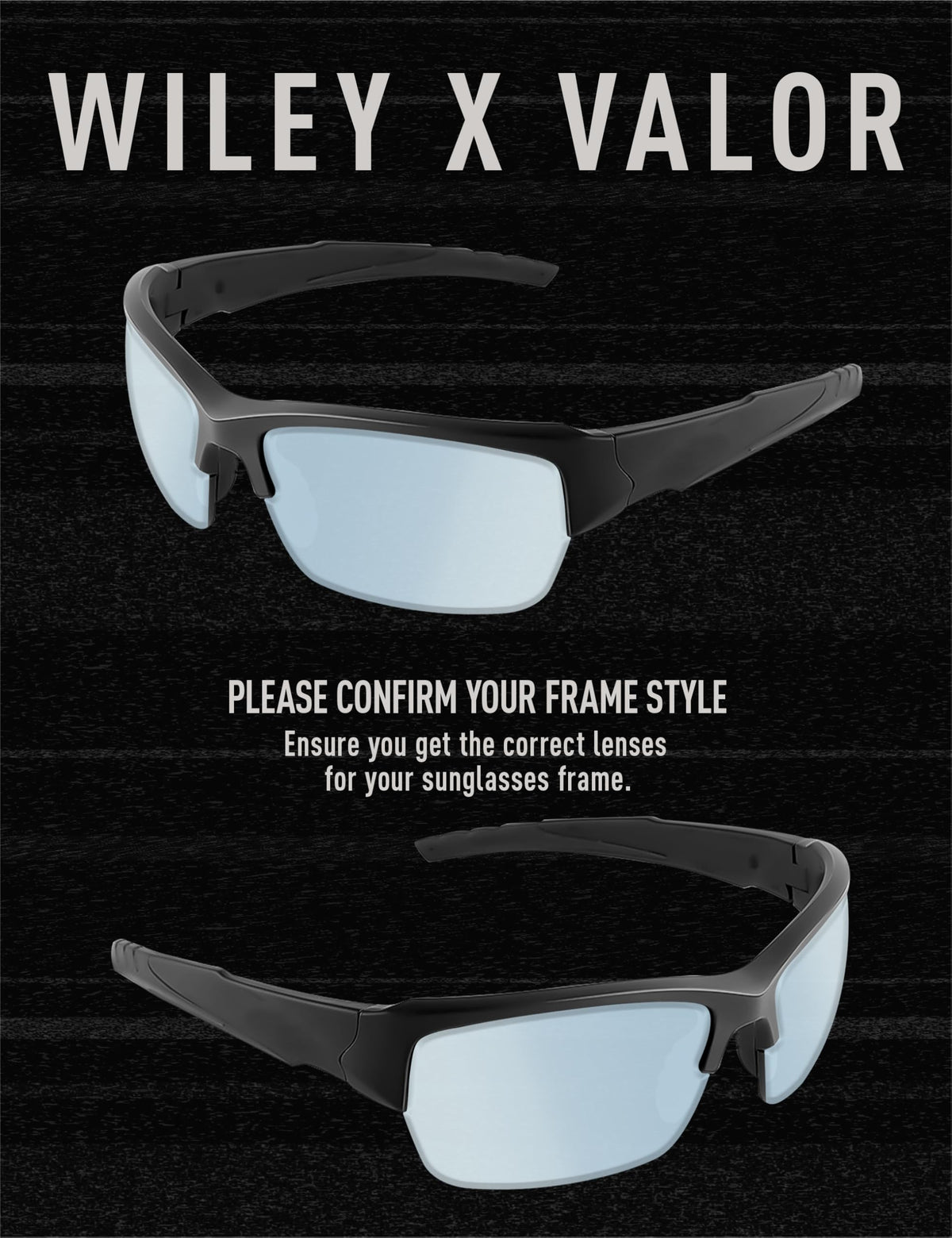 Replacement Lenses for Wiley X Valor Sunglass - HyperVision Plus Black - Polarized
