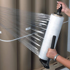 18" x 1500' Cast Hand Stretch Film, Clear, 80 Gauge, Stretch Wrap for Moving and Shipping, 4 Rolls