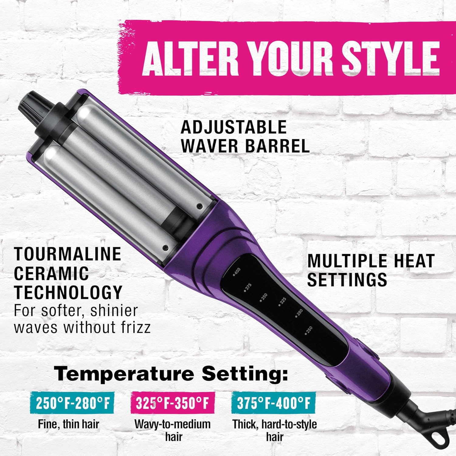 A Wave We Go Tourmaline Ceramic Adjustable Hair Waver | Create Different Types of Waves