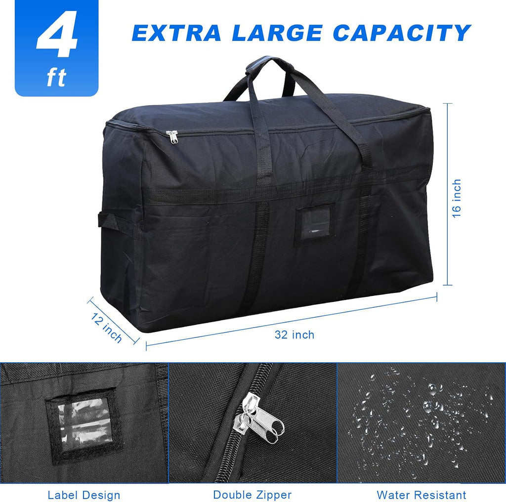 Christmas Tree Storage Bag 4 FT Heavy Duty Storage Tote | Waterproof Christmas tree storage bag (32×12×16in) Dual