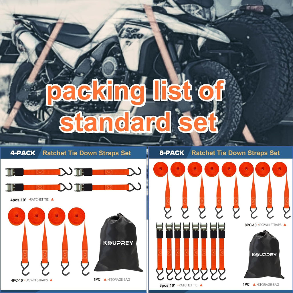 Ratchet Straps,Ratchet Tie Downs，Orange-standard-10ft：4