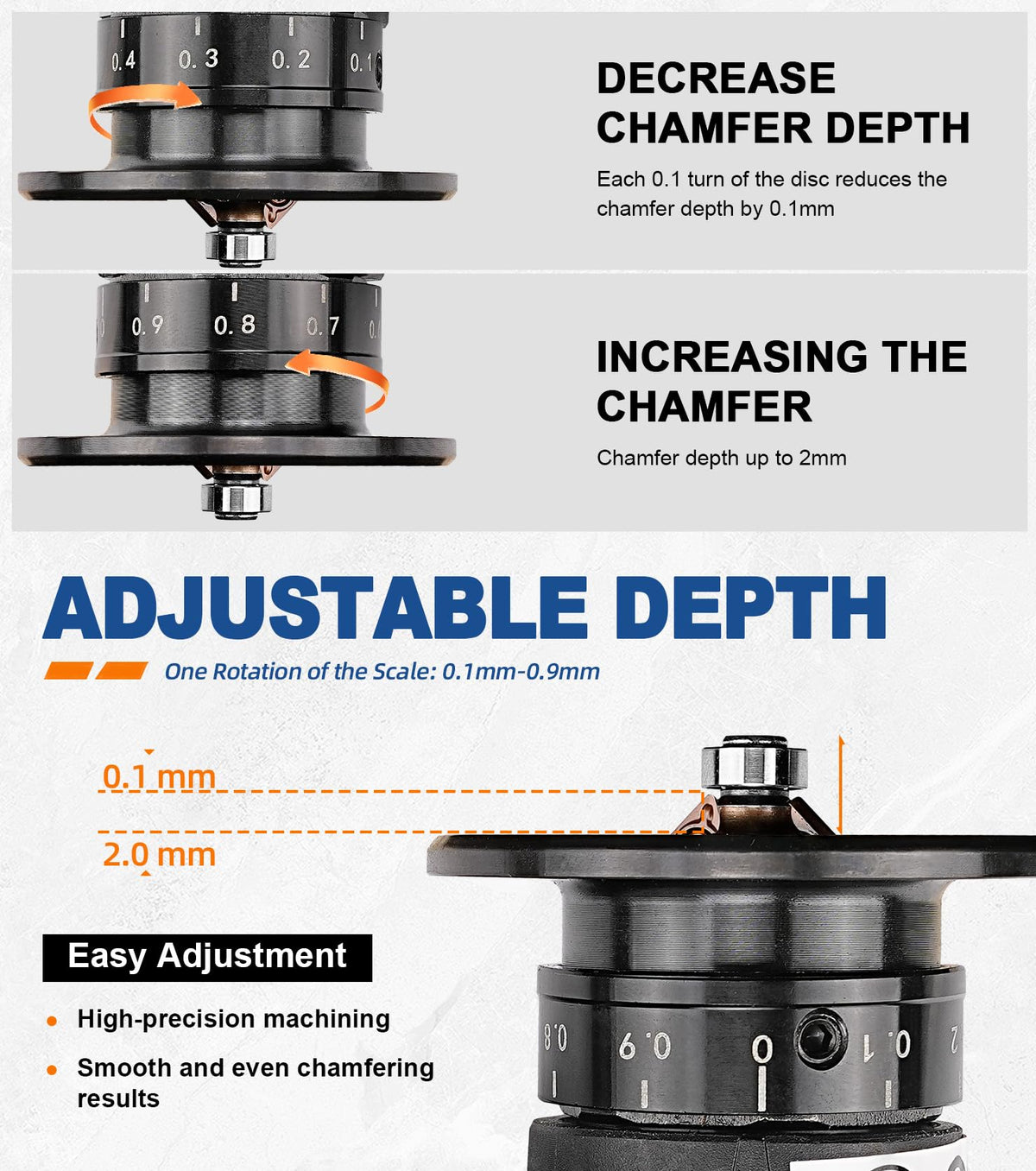 SI FANG Pneumatic Chamfering Tool Mini Air Chamfer C0.1-2 Angle