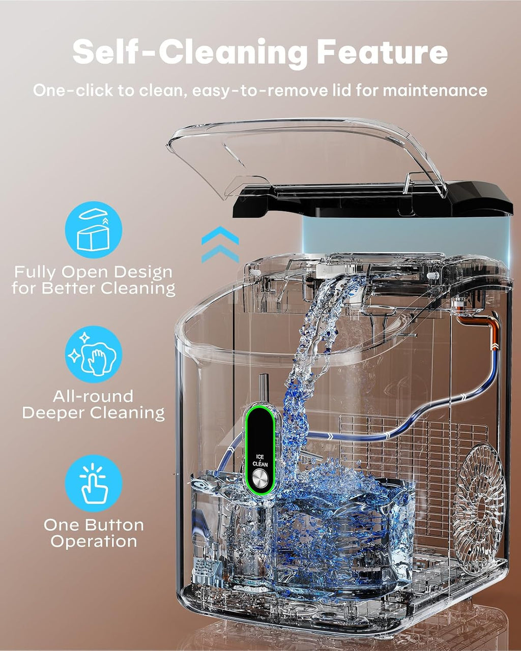 Nugget Ice Maker Countertop - 36lbs 24H Chewable Pellet Sonic Ice