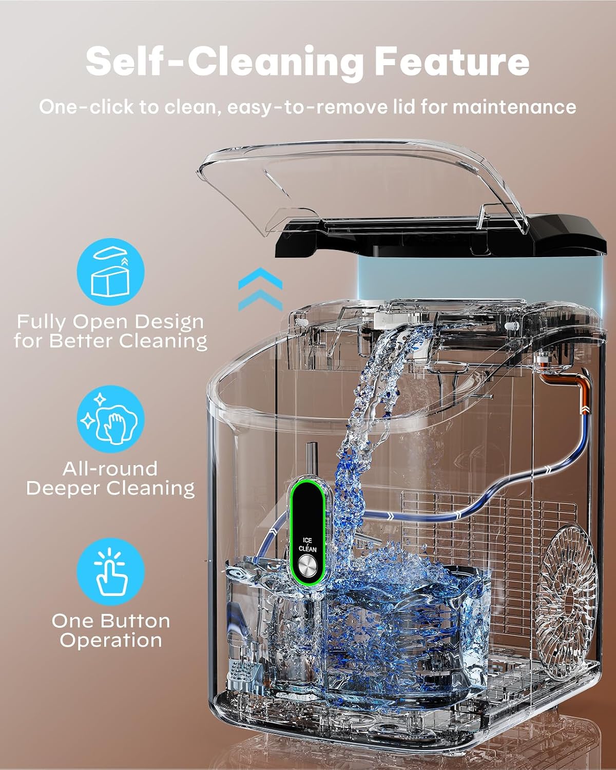 Nugget Ice Maker Countertop - 36lbs 24H Chewable Pellet Sonic Ice