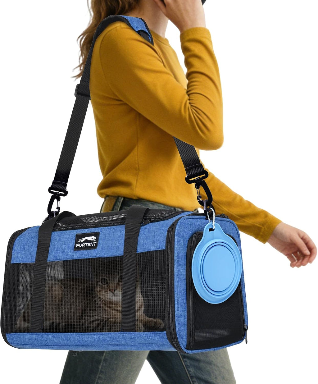 Pet Carrier Airline Approved, Soft Sided Cat Carrier for Small Pets up to 13 lbs, TSA Approved Dog Travel Bag