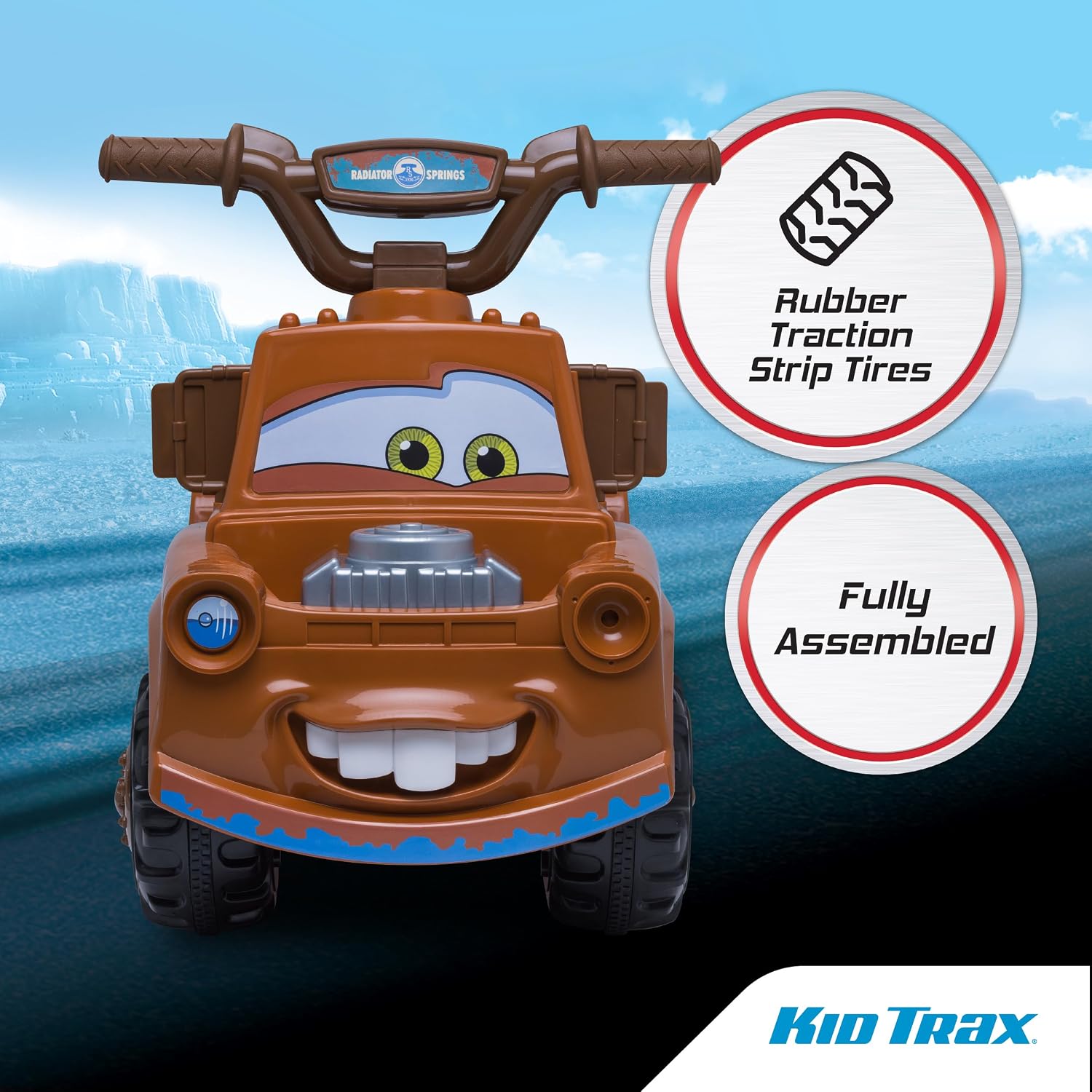 Toddler Disney Cars 3 Tow-Mater Electric Quad Ride-On, Kids 1.5-3 Years Old, 6 Volt Battery and Charger Included, Max