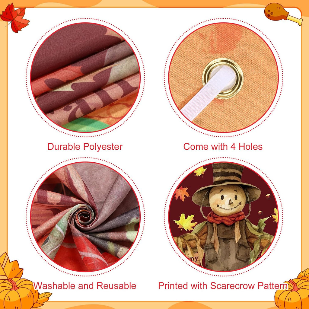 Happy Fall Y’all Door Cover for Front Door Fall Door Banner Autumn Thanksgiving Scarecrow Door Decorations Autumn