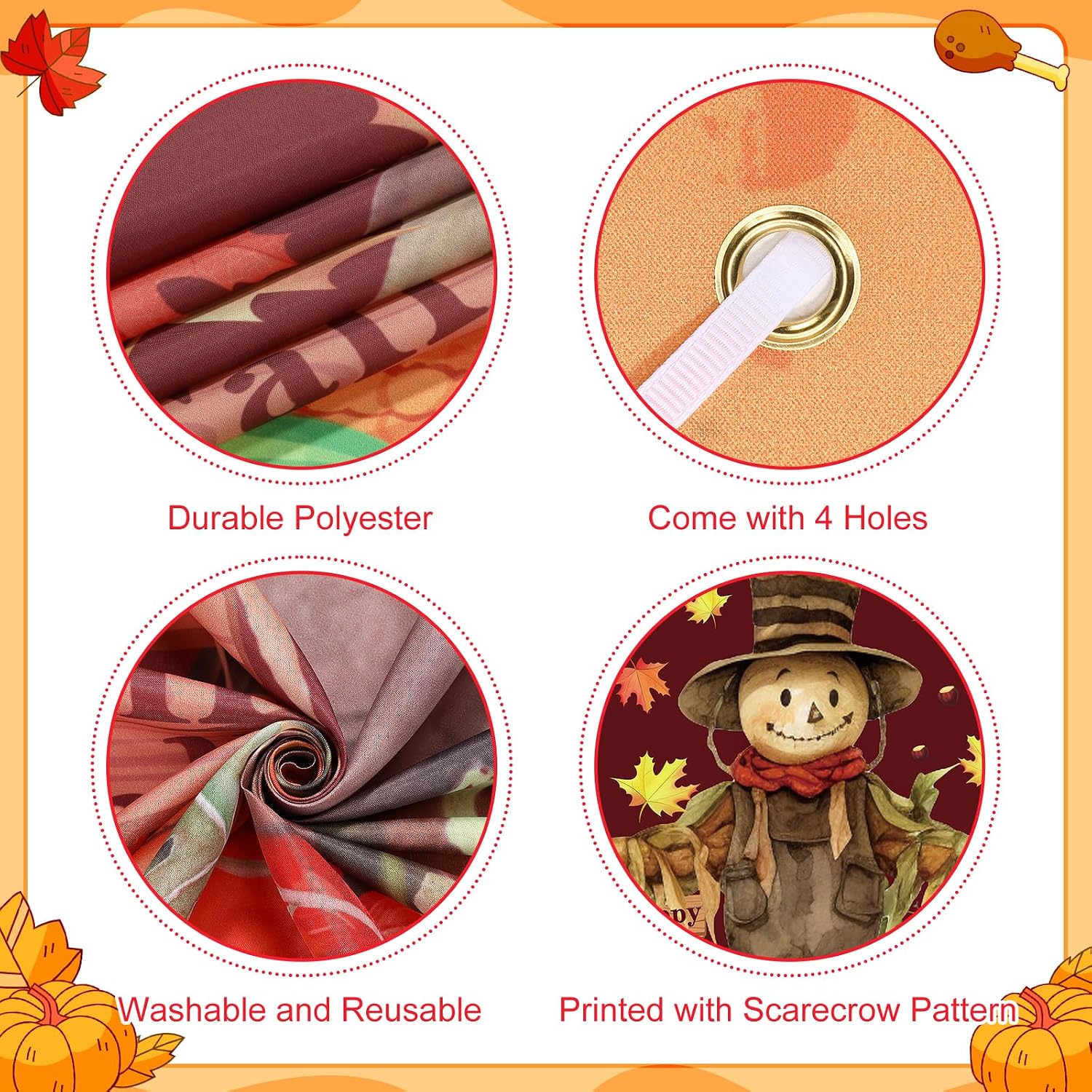 Happy Fall Y’all Door Cover for Front Door Fall Door Banner Autumn Thanksgiving Scarecrow Door Decorations Autumn