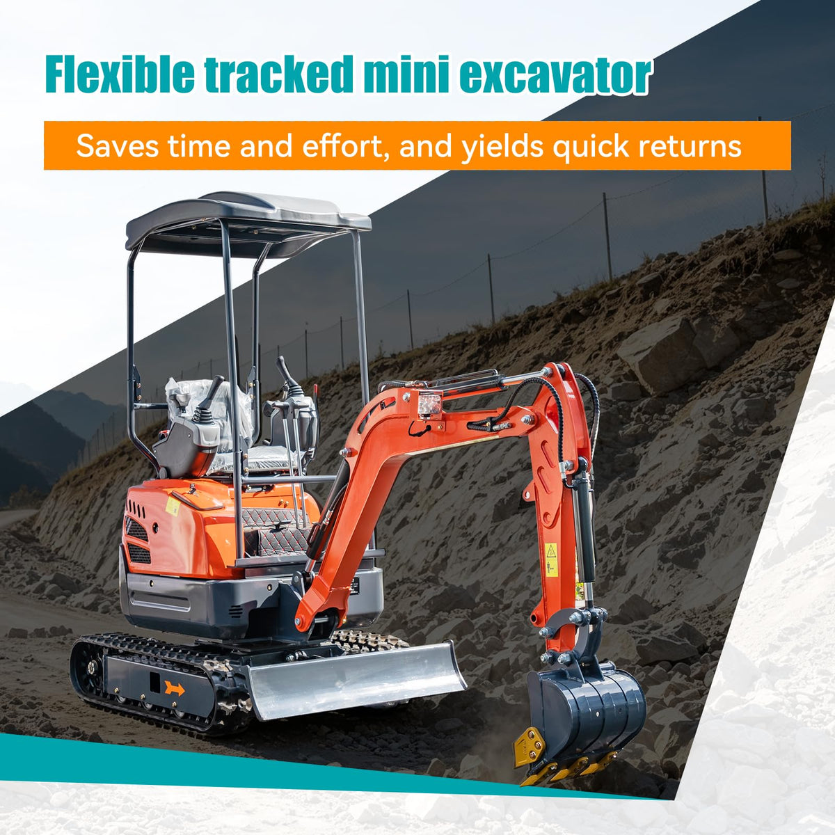 Mini Tracked Excavator, Equipped with a Pilot-Operated System, Is Suitable for Excavation and Bulldozing Projects in