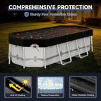 Rectangular Pool Cover for above Ground Pools, Heavy Duty Winter Cover Ideal for Waterproof and Dustproof (9x18 FT
