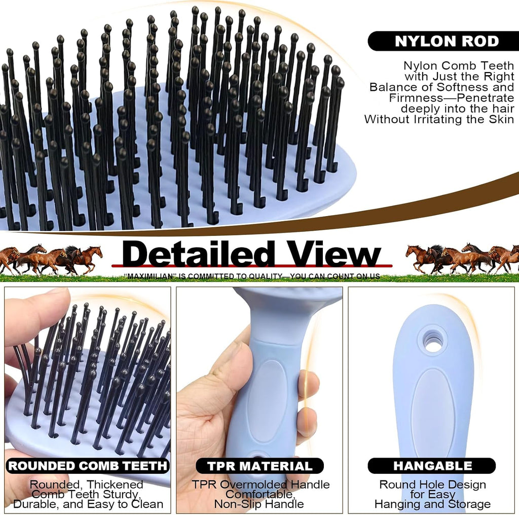 Blue Horse Mane&Tail Comb Horse Grooming Brush 8.62in/21.9cm