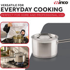 3 1/2 qt Heavy-Duty Stainless Steel Sauce Pan with Cover, 3.5 qt