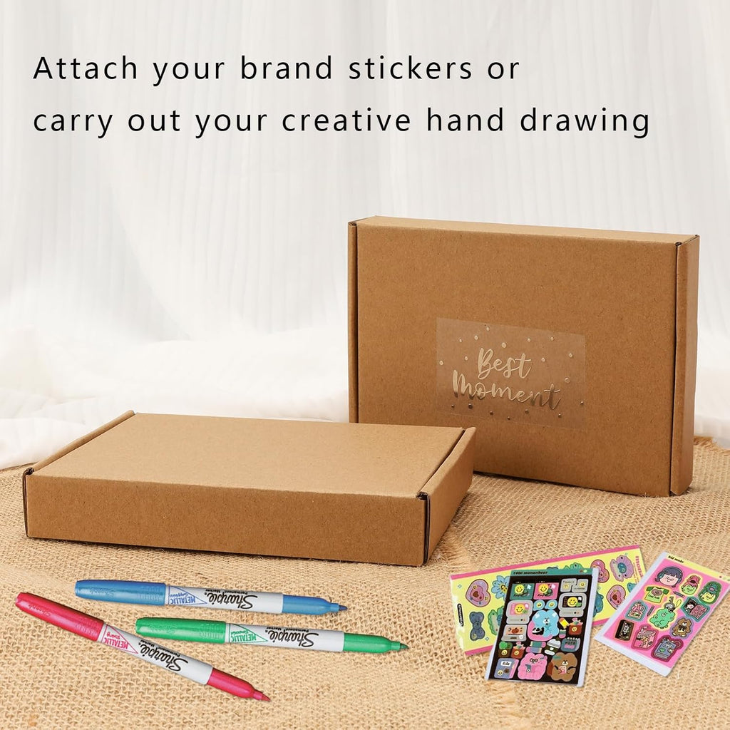 7x5x1" Small Shipping Boxes 50 Pack, Corrugated Cardboard Mailer Boxes Bulk for Packaging Small Business Mailing