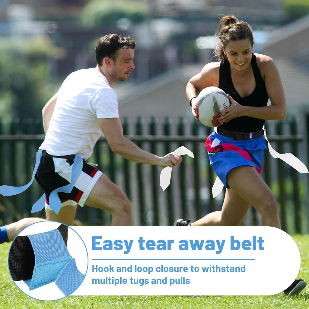 Flag Football Belts, 14 Player Flag Football Set with 42 Flags for Adults Youth Kids, Sports Training Competition