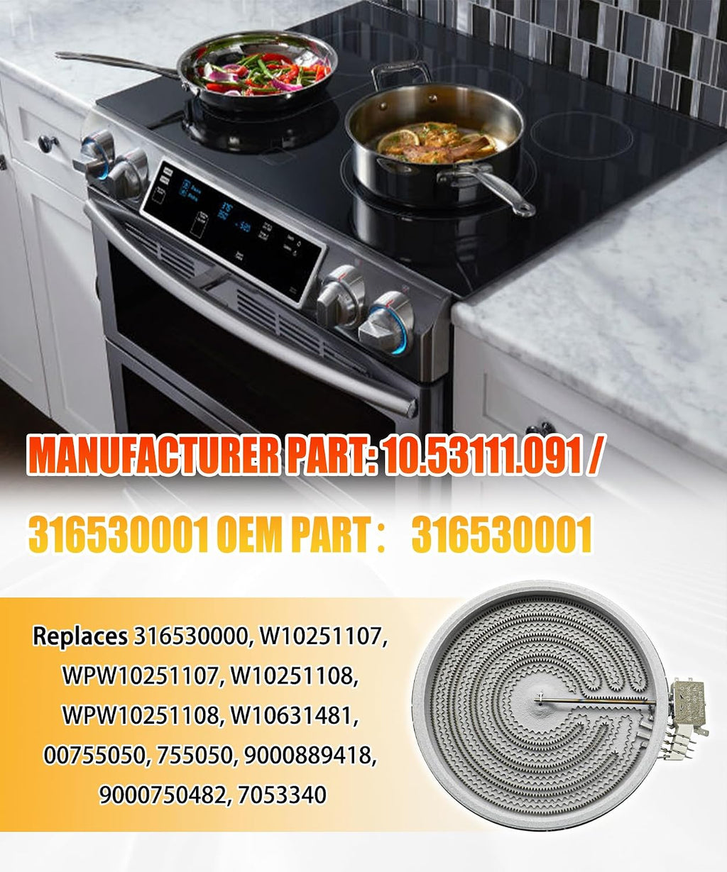 316530000 316530001 9" Range Oven Dual Radiant Surface Element Replacement