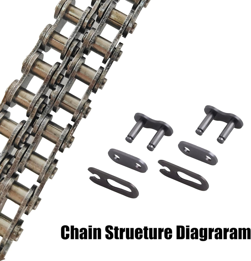 #35 Roller Chain - 3 Feet Carbon Steel Material with 2 Connecting Link Industrial Chain - 96 Links