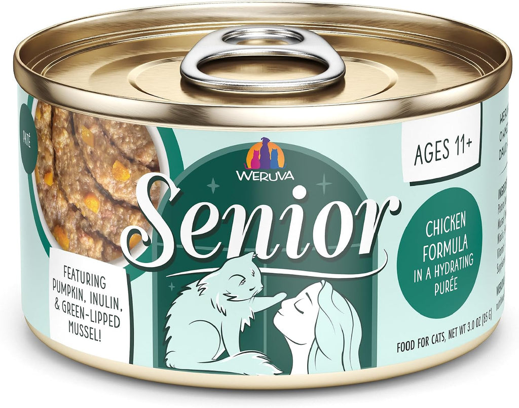 Senior Cat Food, Chicken in a Hydrating Purée, 3oz Can, Pack of 12