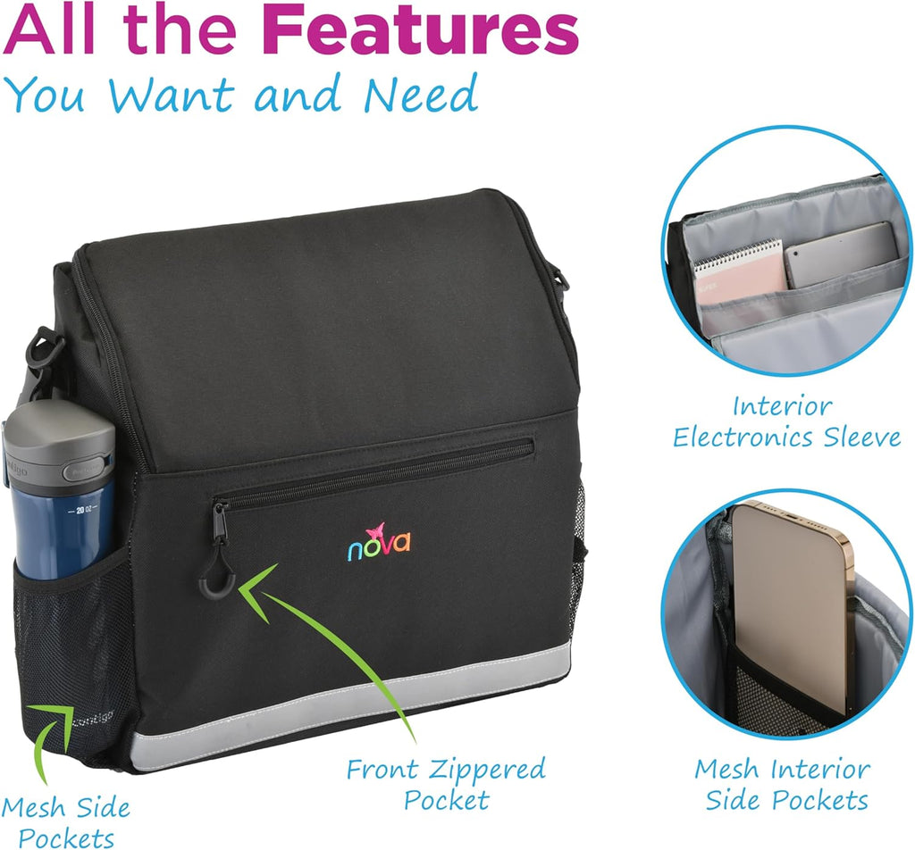 Deluxe Wheelchair Bag – Large Storage Backpack for Manual & Electric Wheelchairs, Hangs Securely on Chair Back
