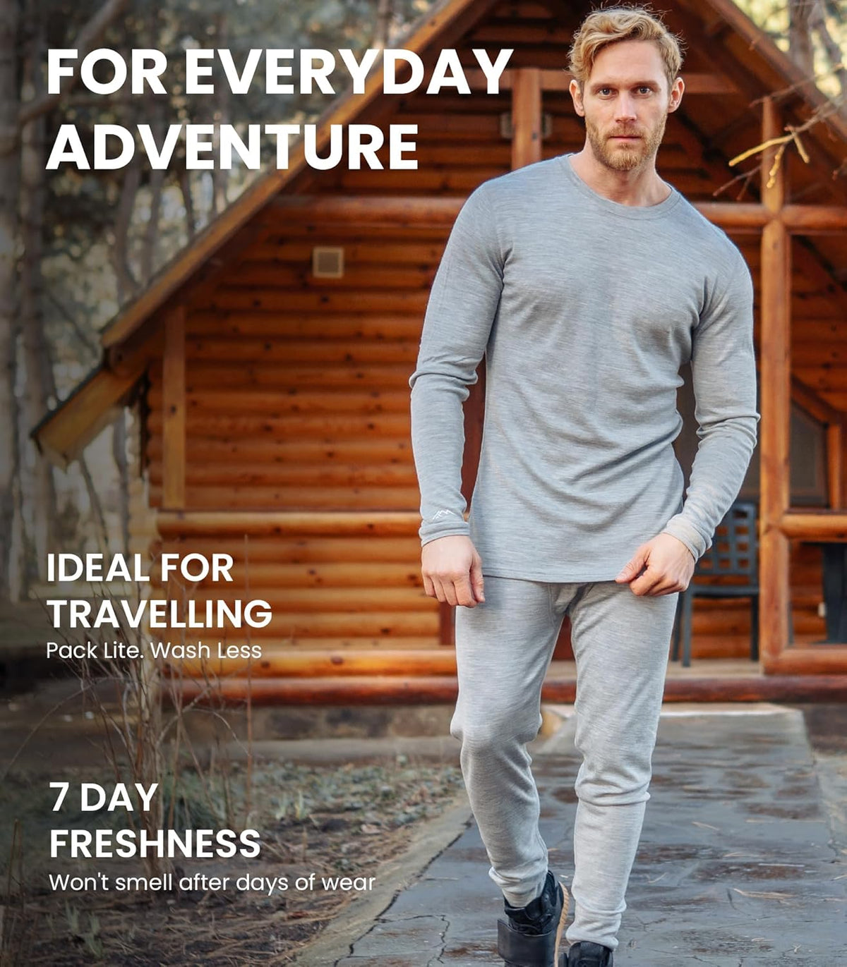 100% Merino Wool Base Layer Men Set - Thermal Underwear for Men Long Johns | Lightweight, Midweight, Heavyweight Long