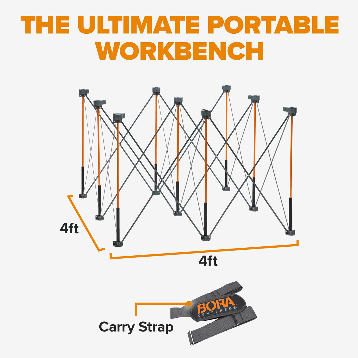 Centipede 4x4 Foot Portable Work Bench Folding Work Table for Garage
