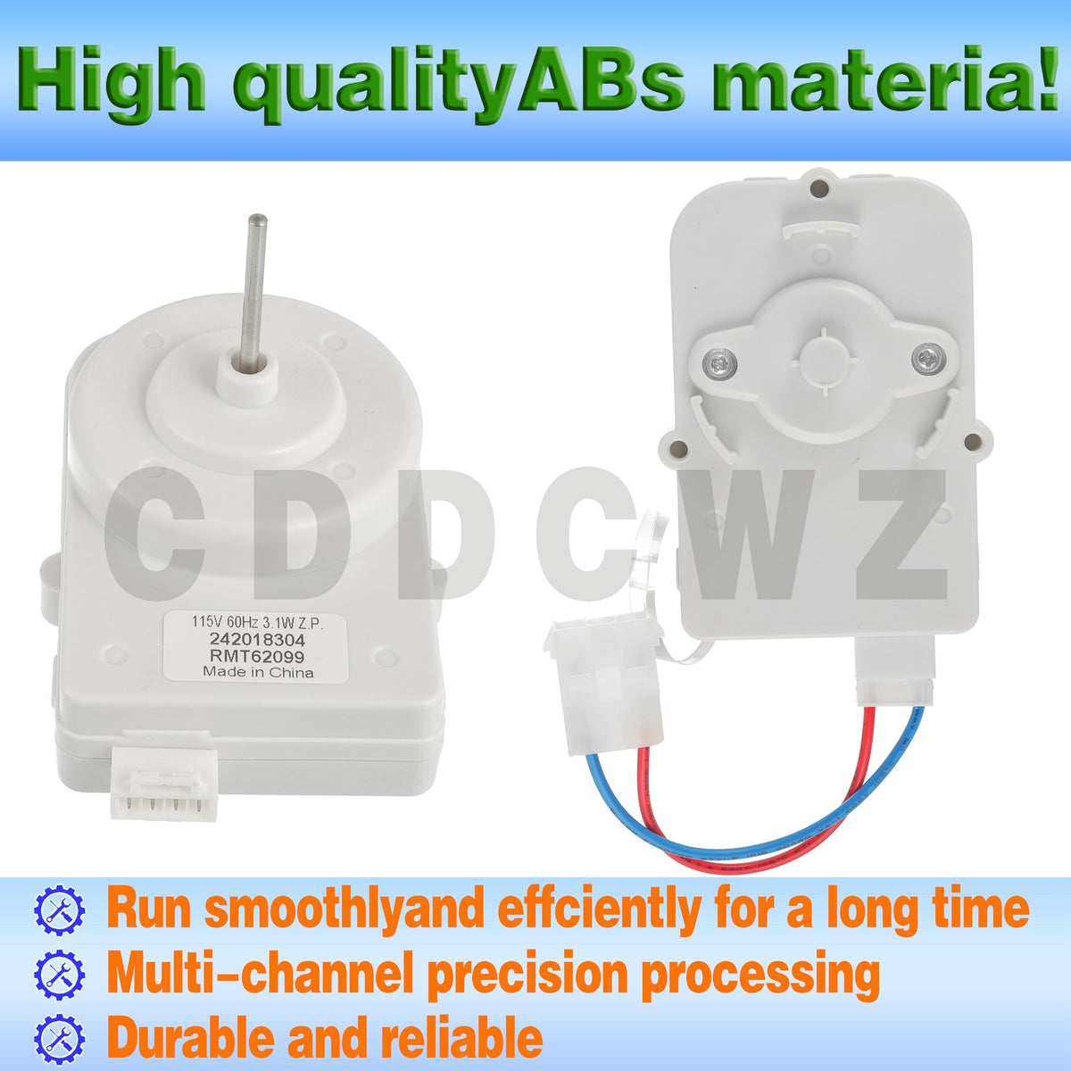 CDDCWZ (Upgraded) 242018304 242018301 Condenser Fan Motor fits for Electrolux Frigidaire, Replace 297279502 AP6891872 PS12728810 FFHS2622MBA