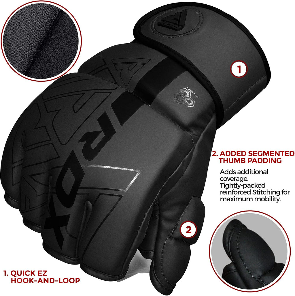 MMA Gloves Grappling Sparring, Pre-Curved Mixed Martial Arts Mitts Men Women Boxing Gloves, Maya Hide Leather Kara