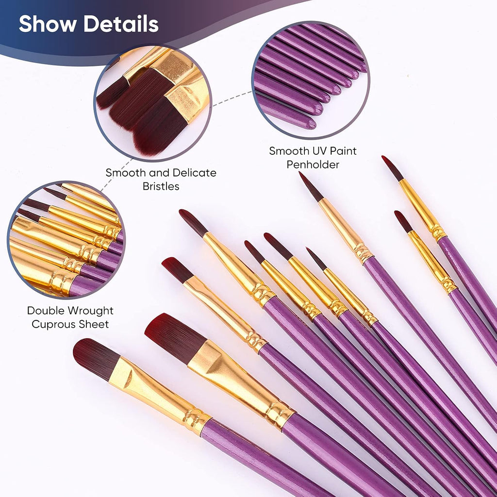 Paint Brushes Set, 30 Pcs Paint Brushes for Acrylic Painting, Watercolor Acrylic Oil Paint Brush, Artist Paintbrushes