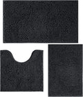 3 Piece Bathroom Rugs Set, Non-Slip Bath Mats with PVC Backing, Super Absorbent Washable Plush Carpet, Soft Shag Rug