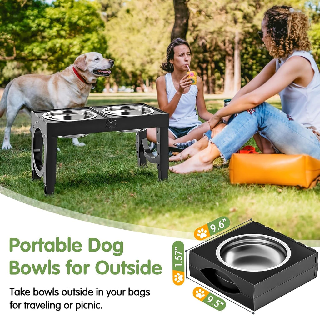 Elevated Dog Bowls Large Breed Raised Dogs Bowl Stand Large/Medium Sized Dog Stainless Steel Food Water Bowl Stands 5