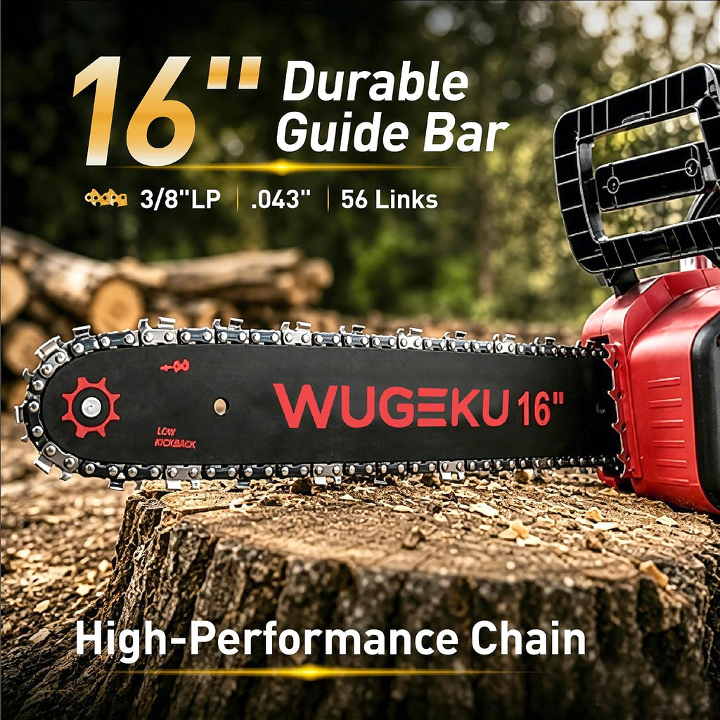 16-Inch 40V Brushless Chainsaw, Fits Makita 18V LXT Batteries | 2×4.0Ah Batteries & Charger, 69 ft/s Cutting, Auto