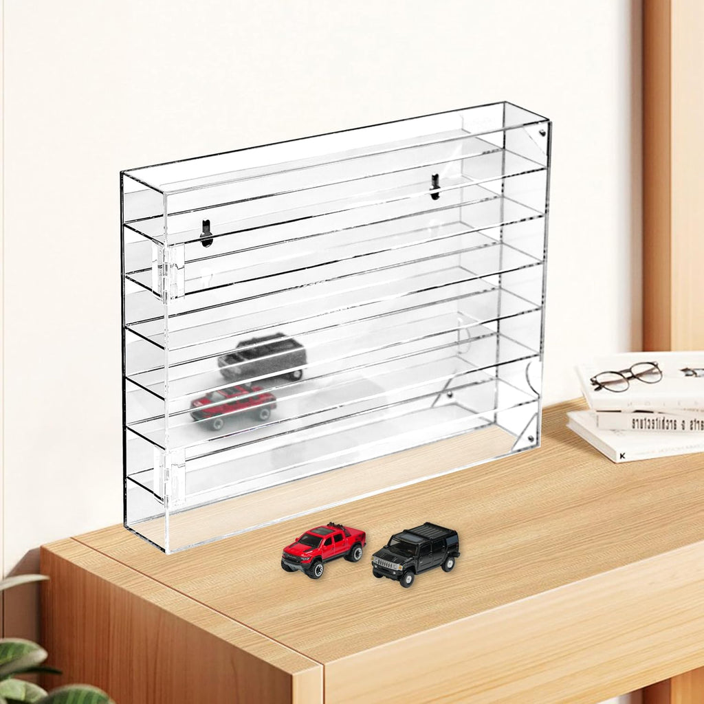 Model Car Display Case for Toy Cars, Matchbox Cars,1/64 Scale Diecast Display Case,Wall Mount,Mirrored Back,Hot 1/64