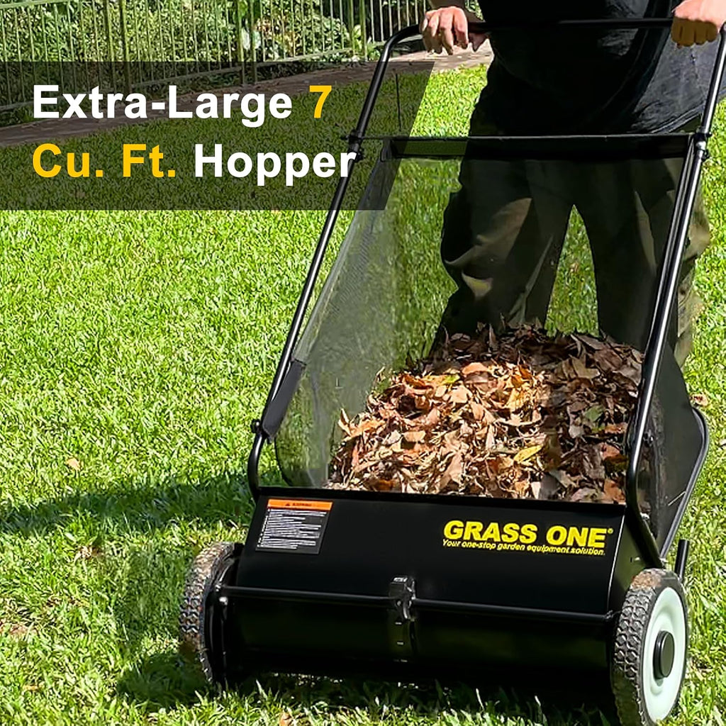 26 Inch Push Lawn Sweeper with 7 Cu.Ft Collection Bag